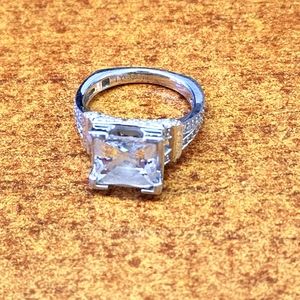 Sold/trade Square cut zirconia in silver ring